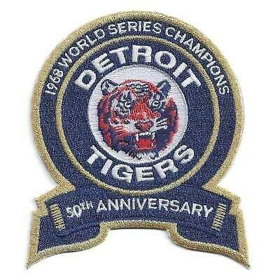 Detroit Tigers 1968 World Series Champions 50th Anniversary Iron on Patch - 4...
