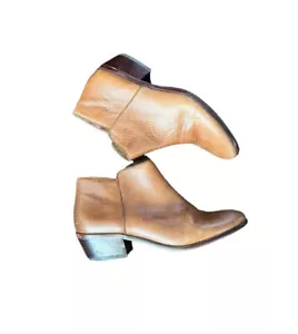Sam Edelman Petty Cognac Leather Ankle Boots Booties Women's Size 7.5 - Picture 1 of 9
