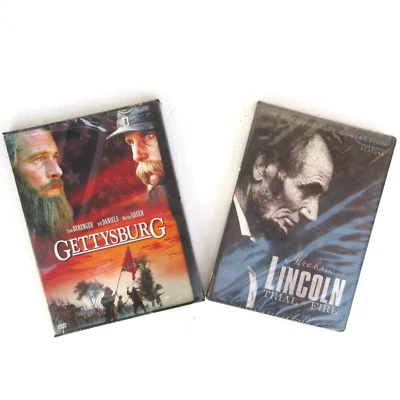 2 NEW CIVIL WAR DVDs: Gettysburg | Abraham Lincoln Trial by Fire 5 Documentaries - Image 1 of 4