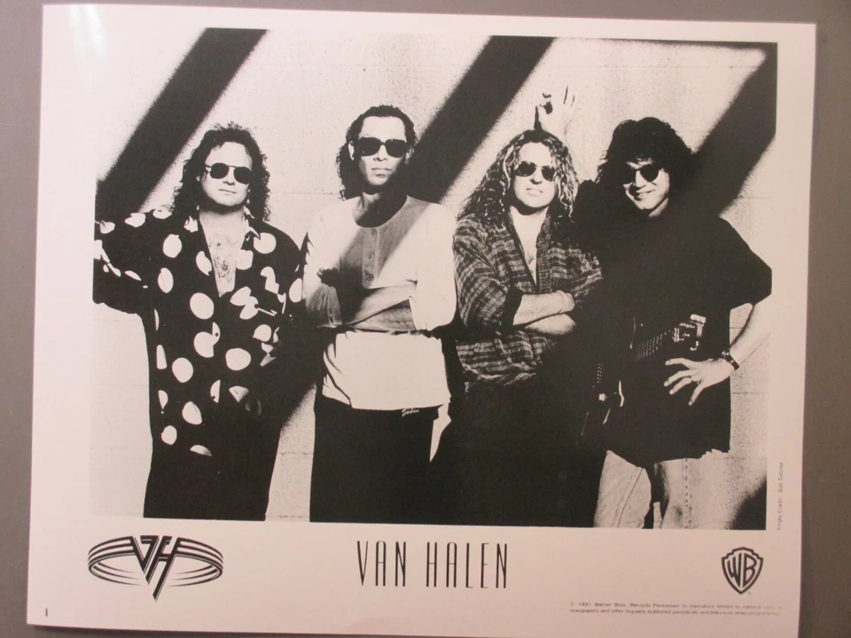 Van Halen black & white 8X10 matte finish promo photo 1991 ! - Image 1 of 1