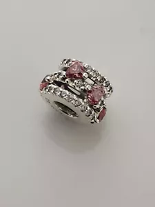 AUTHENTIC PANDORA SPARKLING TRIPLE HALO HEARTS CHARM #791161C01 - Picture 1 of 4