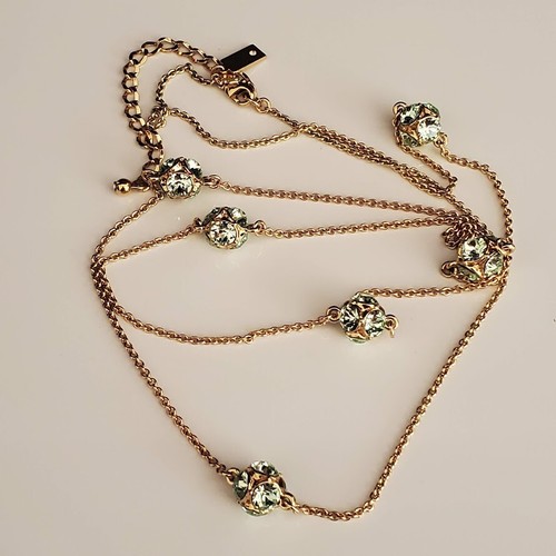 Collana lunga Kate Spade Lady marmellata placcata oro sfere cristallo verde chiaro