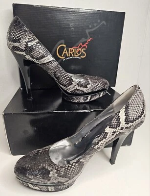 Tacones de aguja Carlos Santana para mujer imitación piel de serpiente talla 6,5 M reinas Foto 1 de 4