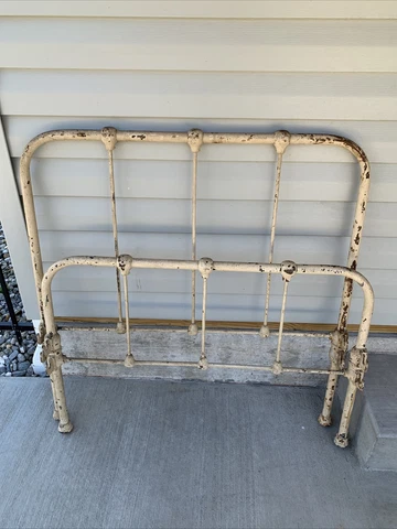 Vintage Victorian-Era Cast Iron Twin Head Board / Foot Board Cover