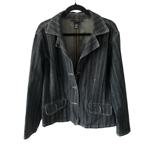 Venezia Y2K Womens Denim Jacket 2000's Mcbling Downtown Girl Edgy 18/20 - Picture 1 of 10