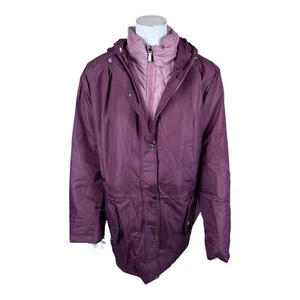 Susan Graver Water Resistant 2-in-1 Systems Jacket Solid Wine/Mauve 2X Plus Size - Picture 1 of 2