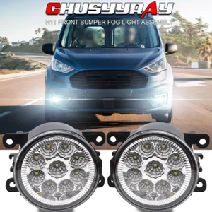 FOR FORD TRANSIT CONNECT 2011-2022 Led Front Bumper Clear Fog Lights Lamps Pair - Foto 1 di 10