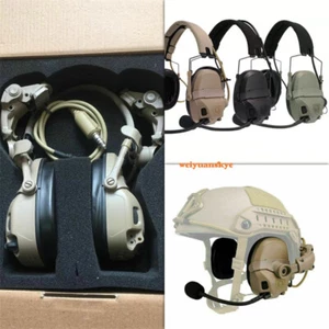 Stock FMA FCS AMP Tactical Communication Headset Noise Reduction V20/V60 PTT New - Picture 1 of 23