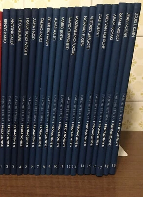 L'ARCHITETTURA "I PROTAGONISTI" SERIE COMPLETA IN 19 VOLUMI- da biblioteca. - Immagine 1 di 3