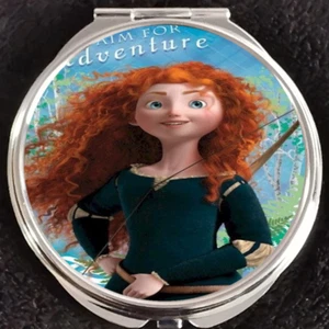 Princess Merida Brave Red Hair Bow Bear Gift Beauty Disney Makeup Compact Mirror - Picture 1 of 2