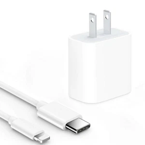 USB-C 18W Adapter Cable Fast Charger Plug Charging For iPhone 11, 12, 13 Pro Max - Picture 1 of 9