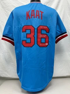 Jim Kaat Signed Custom Blue "16 Gold Gloves" Jersey (XL) 16x GG HOF Insc PSA 210 - Picture 1 of 4