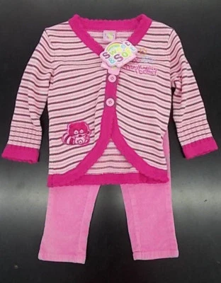 Сладкий и мягкий розовый свитер для девочек-младенцев 2 шт. размер 6/12 месяцев - 18/24 месяцев - Изображение 1 из 4