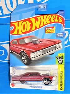 Hot Wheels New For 2022 Experimotors Series #128 Layin' Lowrider Mtflk Dark Red - Picture 1 of 2
