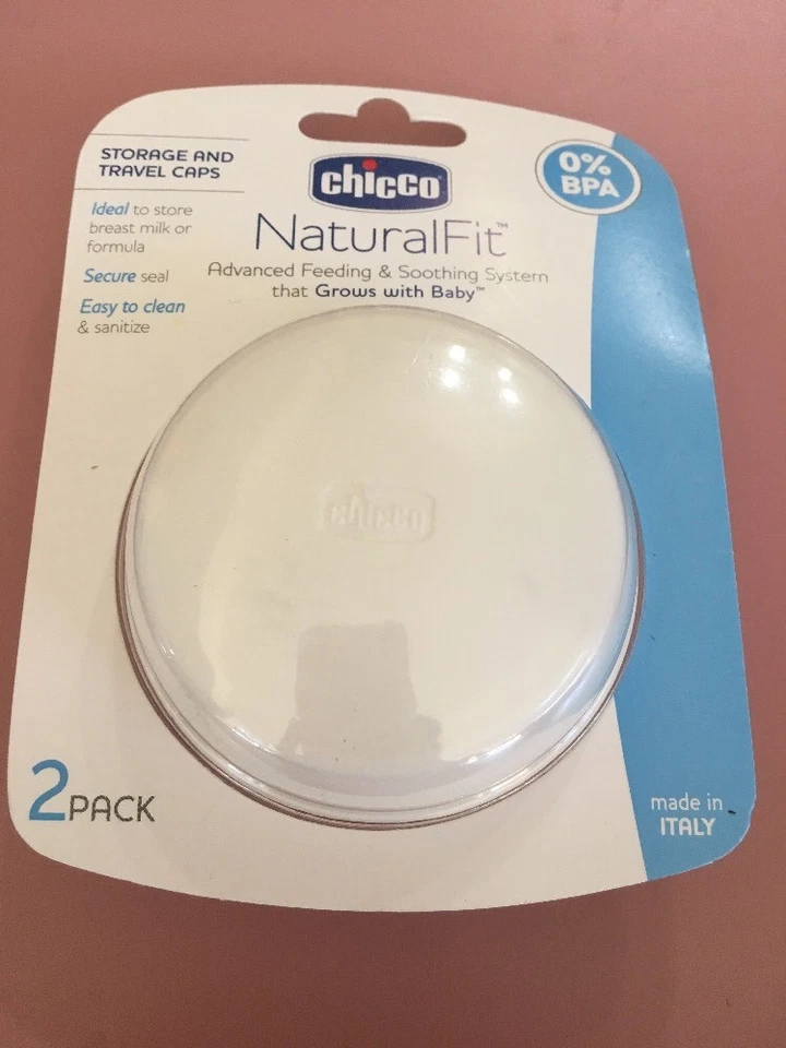 Chicco Natural Fit 2 pack Storage & Travel Caps/Lids Fits all NaturalFit Bottles - Image 1 of 3