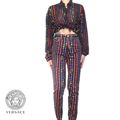 versace jeans couture fruits kiwi blueberry cherry all over print 2 piece set - Imagem 1 de 3