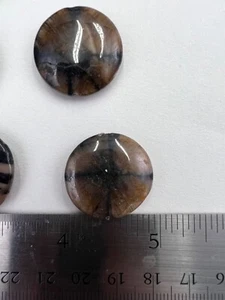 Andalusite chiastolite coin beads (2 beads) - Picture 1 of 8