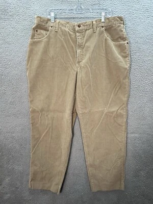 Vintage Lands End Pants Mens 40x30 Tan Khaki Corduroy Chino Retro Workwear 1990s - Image 1 of 4