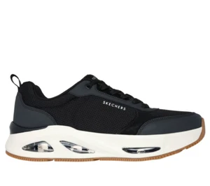 Schwarz Skechers Schuhe Herren Schnürschuhe Airbag Memory Foam Freizeit Sneaker 183300 - Bild 1 von 6