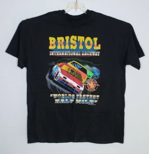 Vtg 1994 Bristol Int'l Raceway World's Fastest Half Mile Black T-Shirt Men's XXL - Afbeelding 1 van 7
