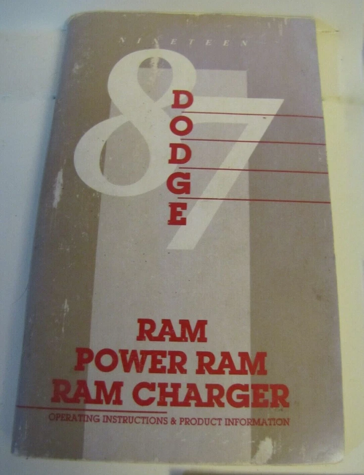 Dodge Ram 1987 camioneta cargador eléctrico guía del propietario manual del operador 5,2 L V8 Foto 1 de 1