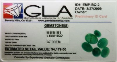 GEMAS ESMERALDA X 6, facetadas ovaladas, 37,99 quilates, berilo certificado Foto 1 de 2