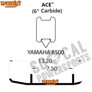 Woodys Ace Runners with 6in. Carbide for 2017 Yamaha SW10XL37 Sidewinder XTX - Picture 1 of 2