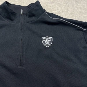 Cutter Buck Raiders Pullover 1/4 zip Long sleeve Waffle knit Size 3XT Black - Picture 1 of 6
