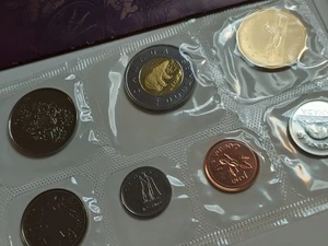 2002 Canada uncirculated coin set w/ Polar Bear $2 dollar coin Purple - Picture 1 of 4