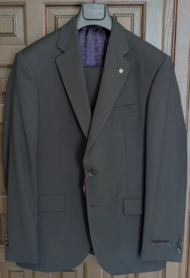 TED BAKER Jarrow / Jarrett 100% Wool Slim Fit Suit, Black, Size 42 S Short - Image 1 of 4