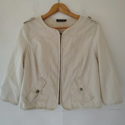 Chaqueta Level Eight para mujer talla 2X mezcla de lino ganchillo manga kimono boho cottage  Foto 1 de 4