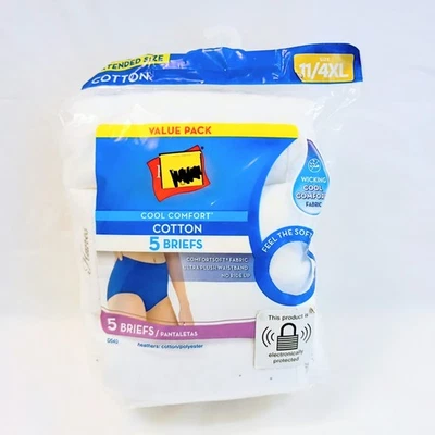 Women's Hanes Extended Cool Comfort Briefs Size 11/4XL 5 pack - Image 1 of 2