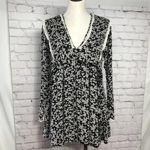 Free People Cottagecore Prairie Floral Ruffled Lace Trim Babydoll Dress Gr. S - Bild 1 von 15