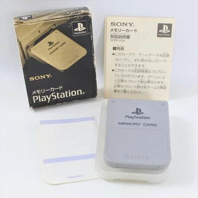PS1 MEMORY CARD SCPH-1020 Grigio Boxato Sony Playstation Ufficiale 2132 - Immagine 1 di 4