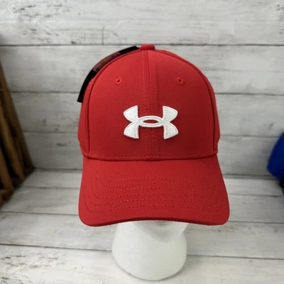 Under Armour UA Boys Red w/White logo Classic Fit M/L Cap Hat NWT - Image 1 of 4
