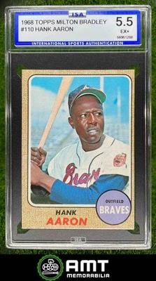 66961288 1968 Topps Milton Bradley #110 Hank Aaron Atlanta Braves ISA 5,5 Foto 1 de 3