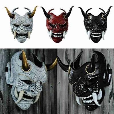 Halloween Party Noh Kabuki Buddhism Devil Mask Latex Cosplay Prajna Grimace Mask - Image 1 of 4