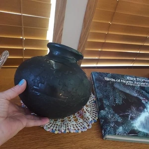 Mexican Vintage Black Clay Pot - Picture 1 of 10