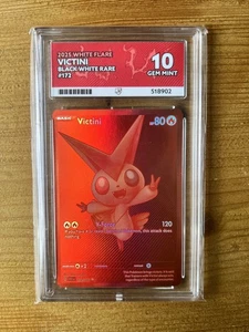 Pokemon TCG White Flare Englisch Rot Victini Karte 172/086 Ace Grading GEM MINT 10 - Bild 1 von 2