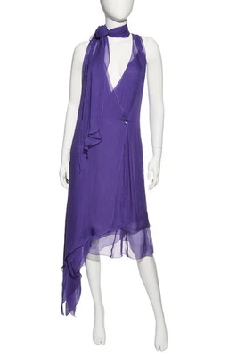 Chanel фиолетовый 2003 круиз шелк шифоновое платье - Изображение 1 из 3