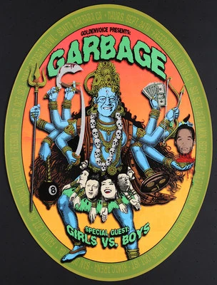 Garbage Girls Vs Boys Fall 1998 California Tour Silkscreen Poster Firehouse - Image 1 of 2