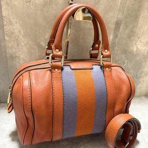 Gucci Sherry Line Mini Boston Bag 2Way Leather Authentic Used Item From Japan - Picture 1 of 19