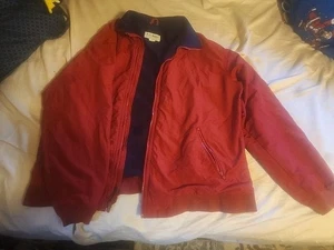 LL Bean Warm Up Jacke Herren Größe XL Tall rot Bomber Taschen Fleece gefüttert - Bild 1 von 9