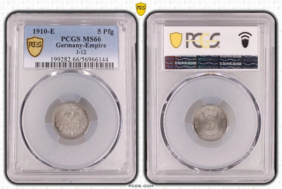 5 Pfennig 1910 E J-12 From Original Roll MS66 Brilliant Uncirculated 130152 - Image 1 of 1