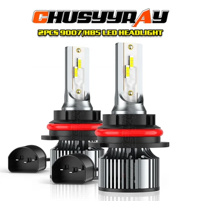 LED Headlights Bulbs 9007 White For Ford F250 F350 Super Duty 99-04 Hi-Lo Beams - Image 1 of 4