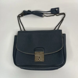 Marc Jacobs Mini Polly Nautical Blue Leather Chain Bag Purse - Picture 1 of 13