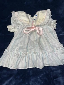 Vtg Haddad Brothers 18 Mo Blue Eyelet Pinafore Sundress Bloomers Baby Girl Dress - Picture 1 of 4