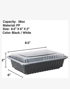 50 Set(100pcs) Meal Prep Reusable Microwaveable 38 oz Food Containers With Lids - Picture 1 of 6