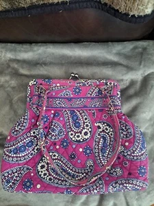 EUC Vera Bradley Hobo-Schultertasche Boysenberry-Druck Kiss Lock im Ruhestand geräumig.    - Bild 1 von 10
