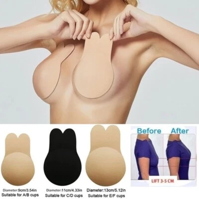 Sujetador push up invisible para mujeres Cinta de elevación de silicona Cinta para tetas Cubierta para pezones Conejo - Imagen 1 de 4